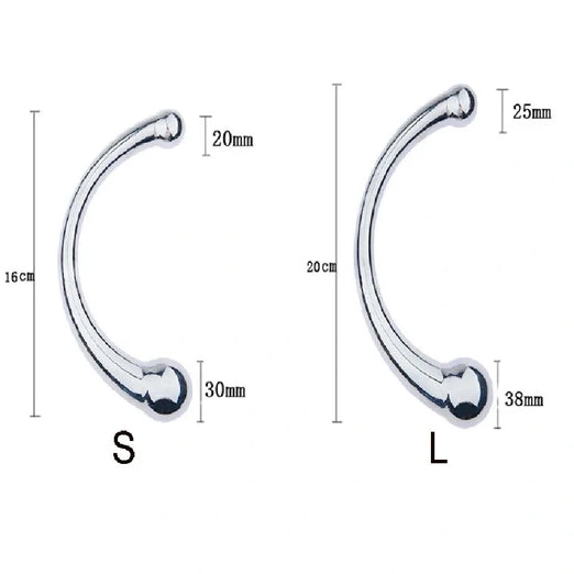 Anal Hooks Ended Steel Double Anal Hook 5858 Elegant Stainless 0901